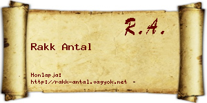Rakk Antal névjegykártya
